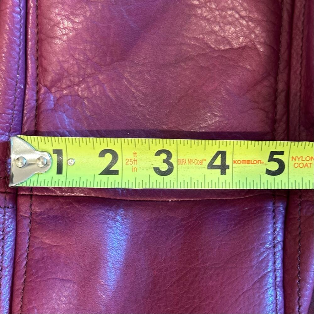 B Makowsky Purple Leather Hobo Style Convertible Satchel Purse - Picture 11 of 11